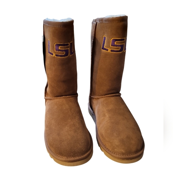 LSU GEAUX Tigers Roadies Women's size 9 Leather, Wool boots NEW - Picture 1 of 16